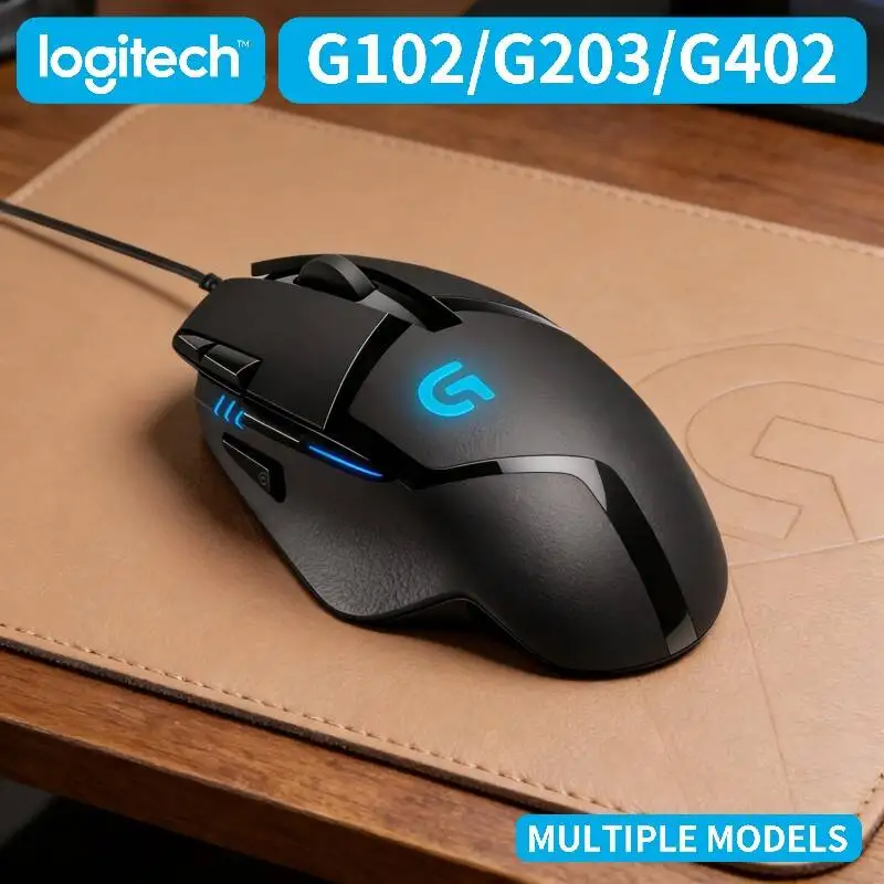 Logitech G102 G203 G402 Wired Gaming Mouse RGB Backlight Programmable Macros Enhanced Control for Competitive Play