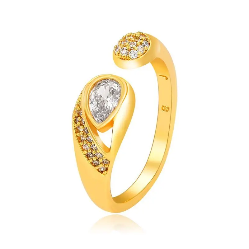 أسعار الجملة - خواتم الزركون على شكل ثعبان (معدلة) للرجال والنساء مجوهرات الأزياء بلون الذهب الخالص بدون النيكل