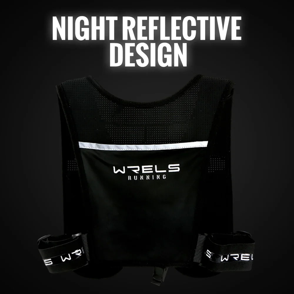 WRELS Running Hydration Vest Lightweight Breathable Water Pack Reflective Phone Holder Adjustable Men Women Marathon Vest