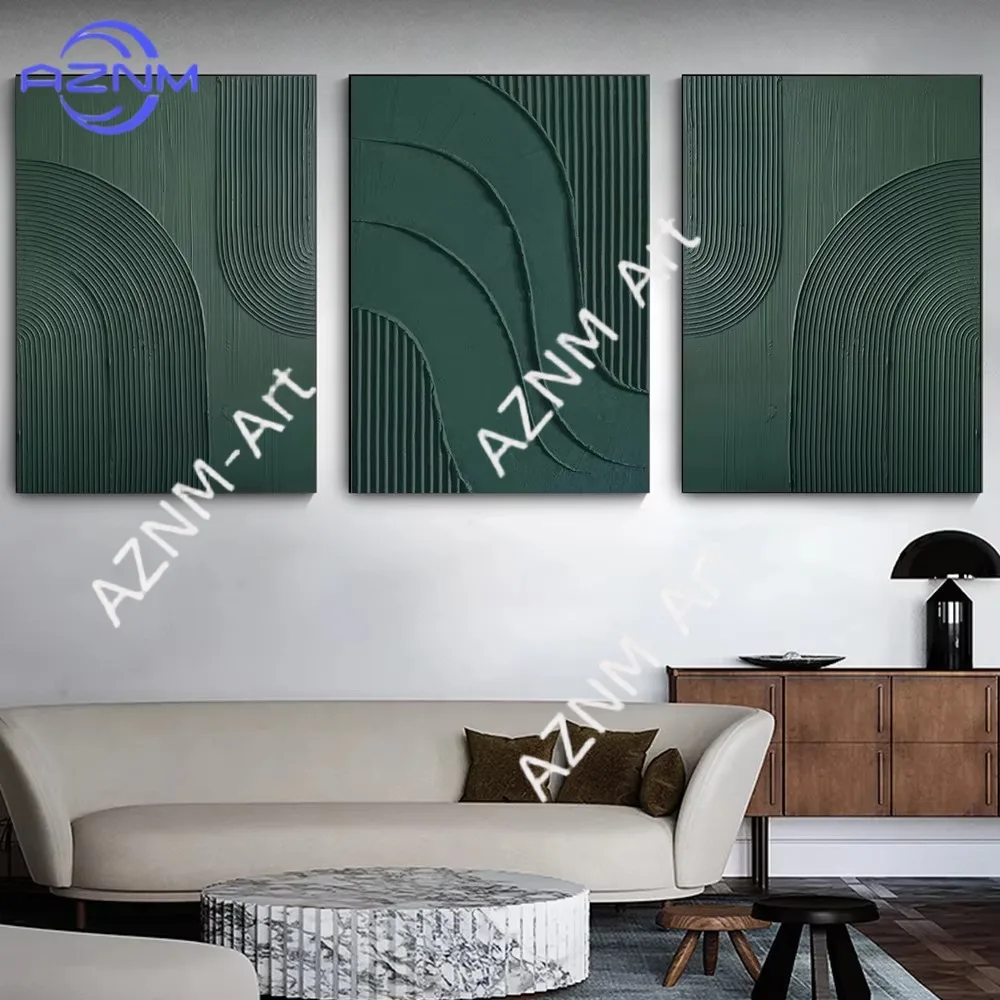 1/3pcs Dark Green Texture Wall Art Abstract Canvas Painting Minimalism Poster Print For Office Bedreoom Living Room Home Decor