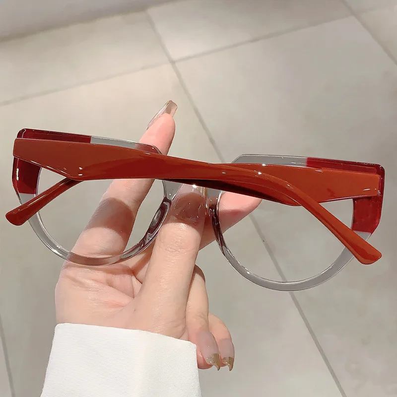 Trendy New Optical Eyewear Anti Blue Light Cat Eye Sexy Ladies Flat Glasses Spectacle Eyeglasses Frame Computer Eye Glasses