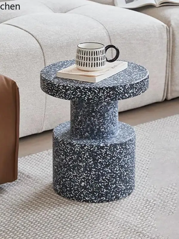 

YXY Marble Pattern Side Table Living Room Sofa Coffee Table Bedside Small Table Entryway Low Stool Shoe Changing Stool