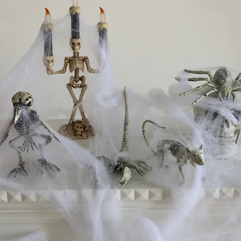 Halloween Animal Skeleton Ornaments Garden Festival Decorations Secret Room Simulation Plastic Crow Rat Skeleton Decoration Prop