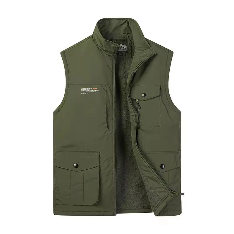 

Winter Multifunctional Fleece Warm Vest Windproof Waterproof Warm Multi-pocket Outdoor Leisure Vest Warm Vest