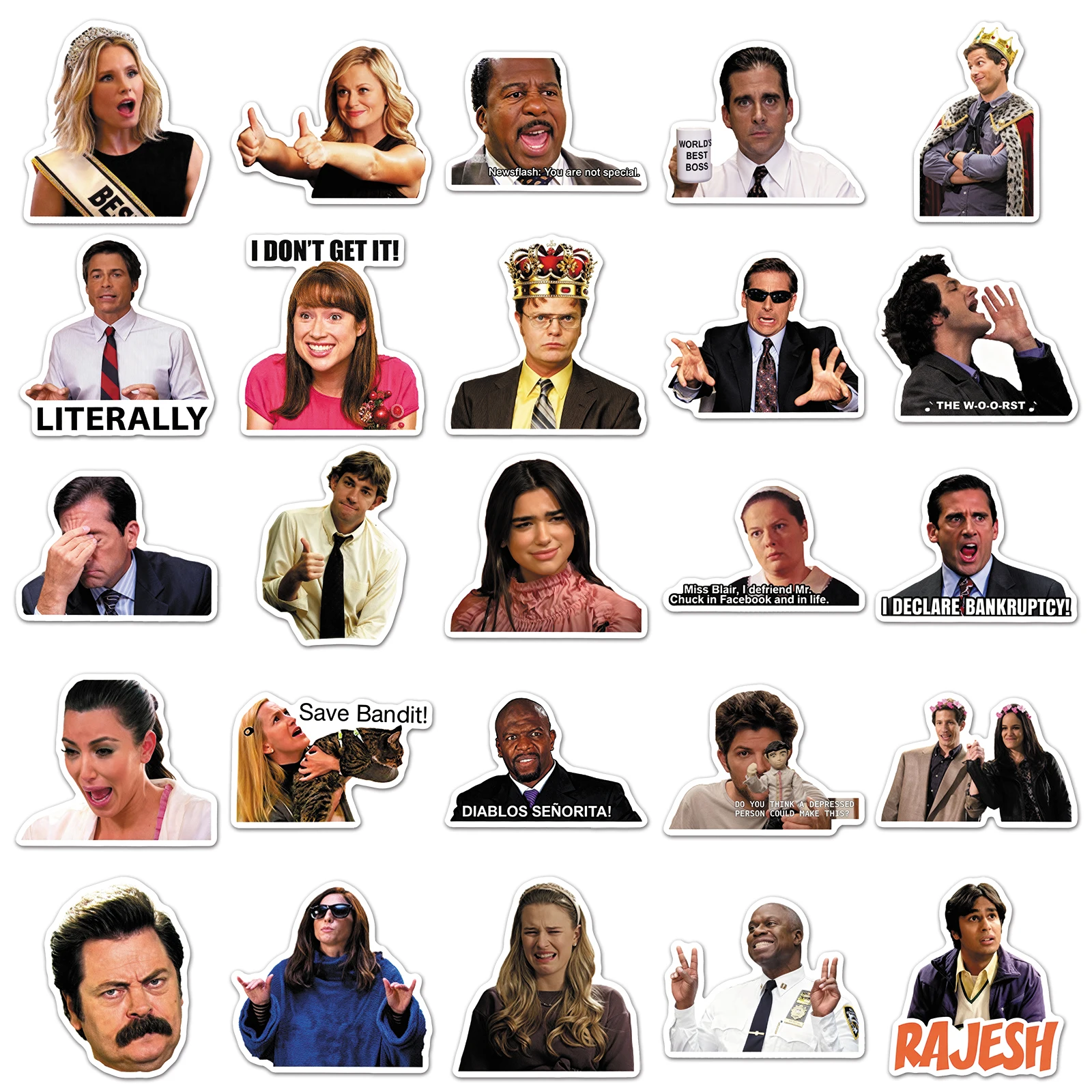 50 قطعة من التعبيرات الكلاسيكية اللطيفة من المسلسلات التلفزيونية الأمريكية، ملصق كارتوني لطيف مقاوم للماء للتزلج على الجليد، ملصق منزلي قديم #2