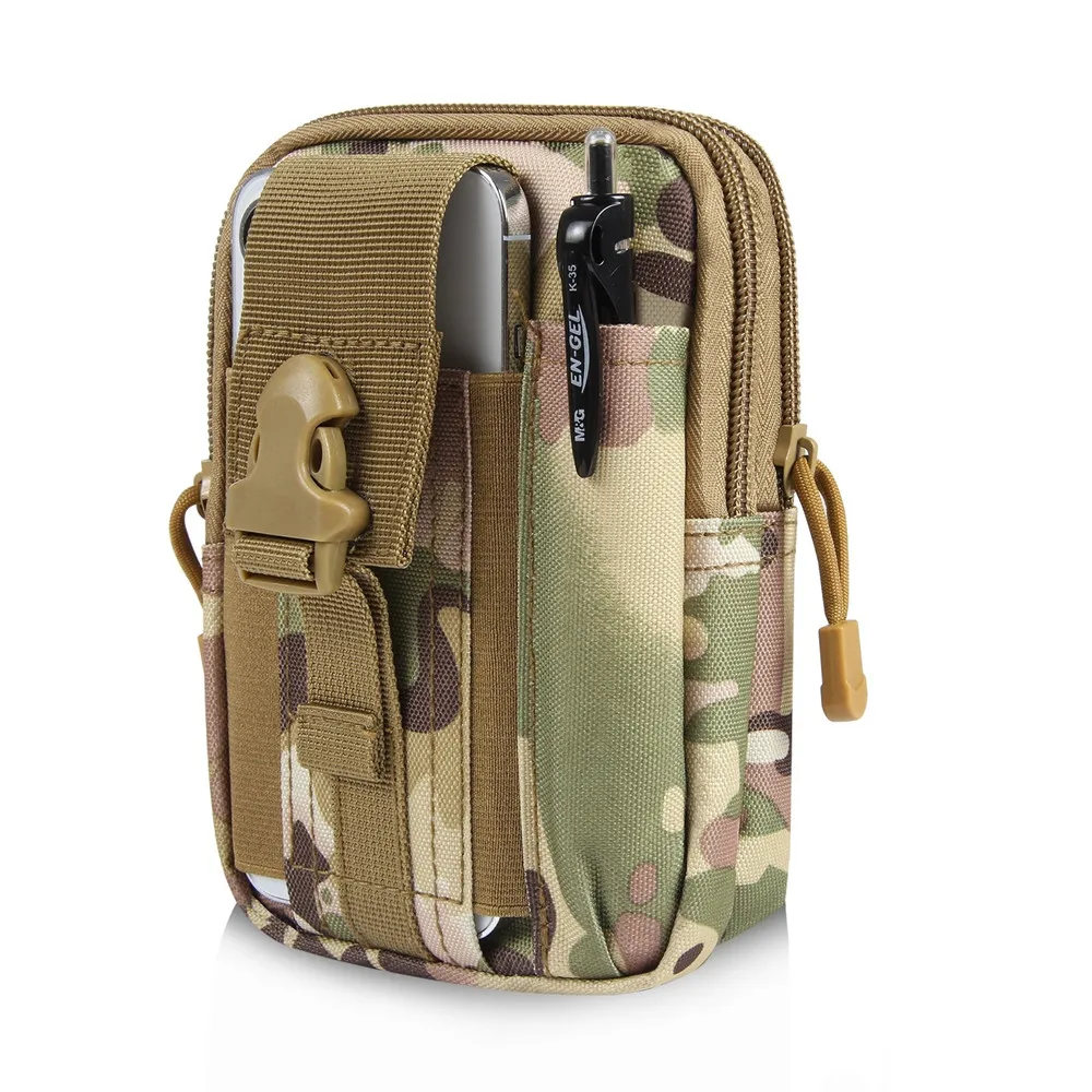 Multifunction Phone Nylon Pouch Army Camouflage Riding Locomotive Portable Leggings Sports Hiking  Belt Hanging Waist Bag