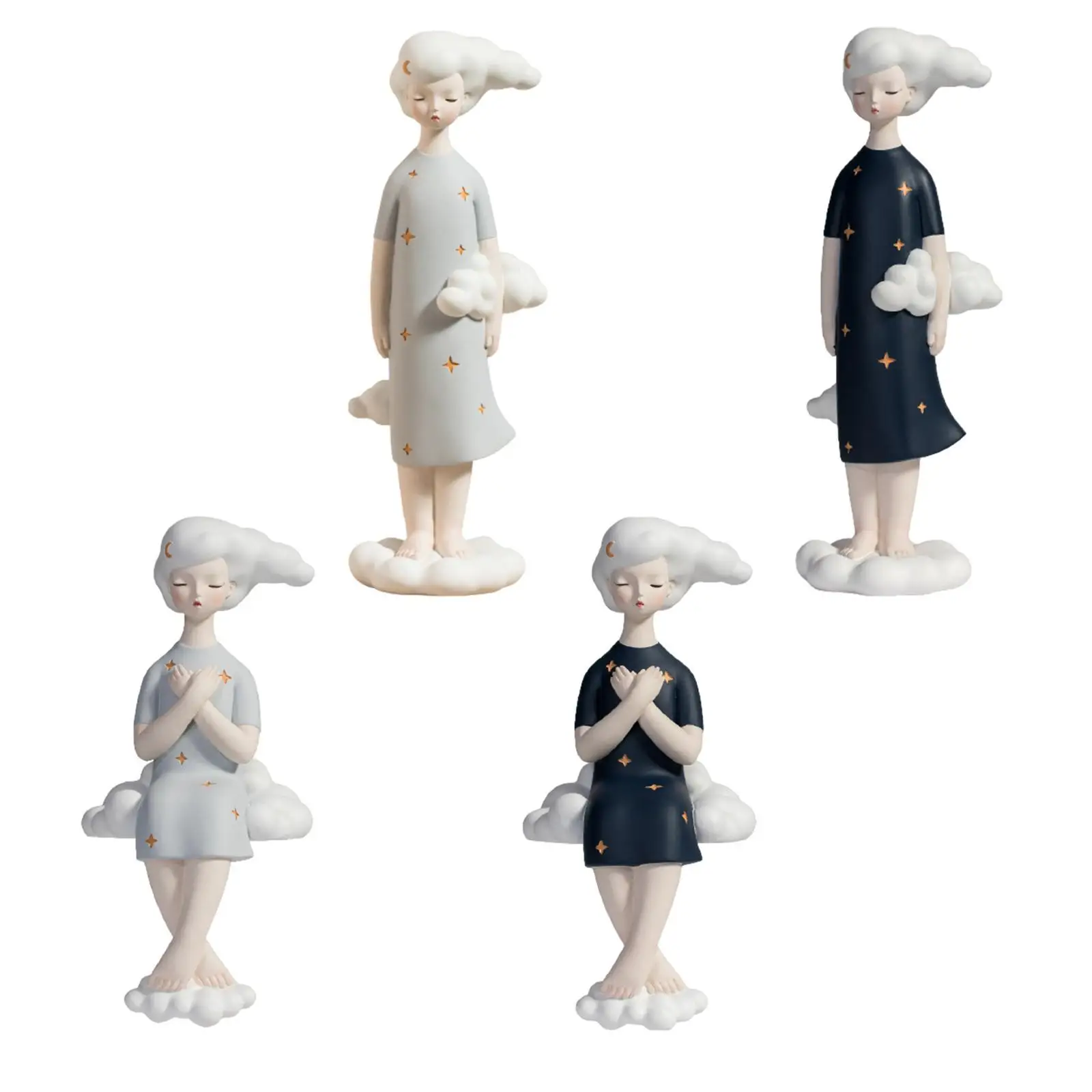 

Статуэтка для девочки из смолы, креативный домашний декор, коллекционная скульптура, облако, орнамент для спальни, офиса, фермерского шкафа
