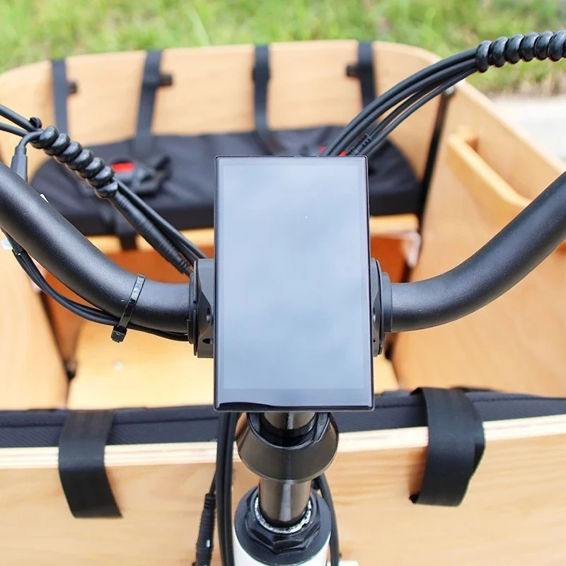 3‑Wheeled Pedal Cargo Tricycle for Family Use, Curved Integrated Wooden Box Utility Bicycle
