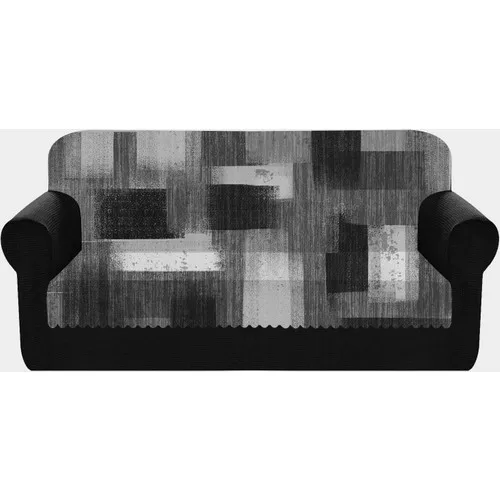 Else Black Gray White Patterned Sofa Sofa Bed Seat Cover Shawl 175x225 cm