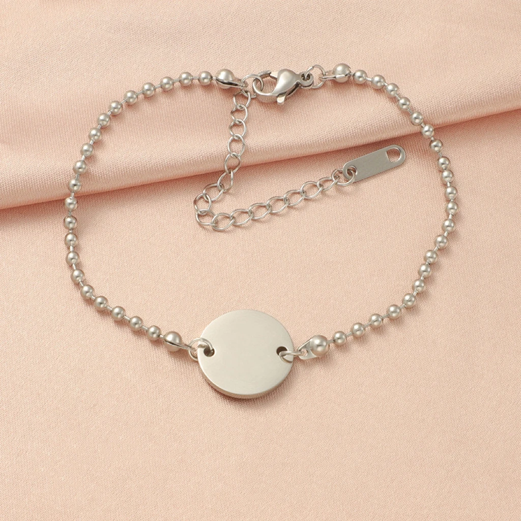 10 pieces 10/15/20/23/25 MM Bohemian Mirror Polished Stainless Steel Round Disc Bracelets for Women Fashion Jewelry Accessories