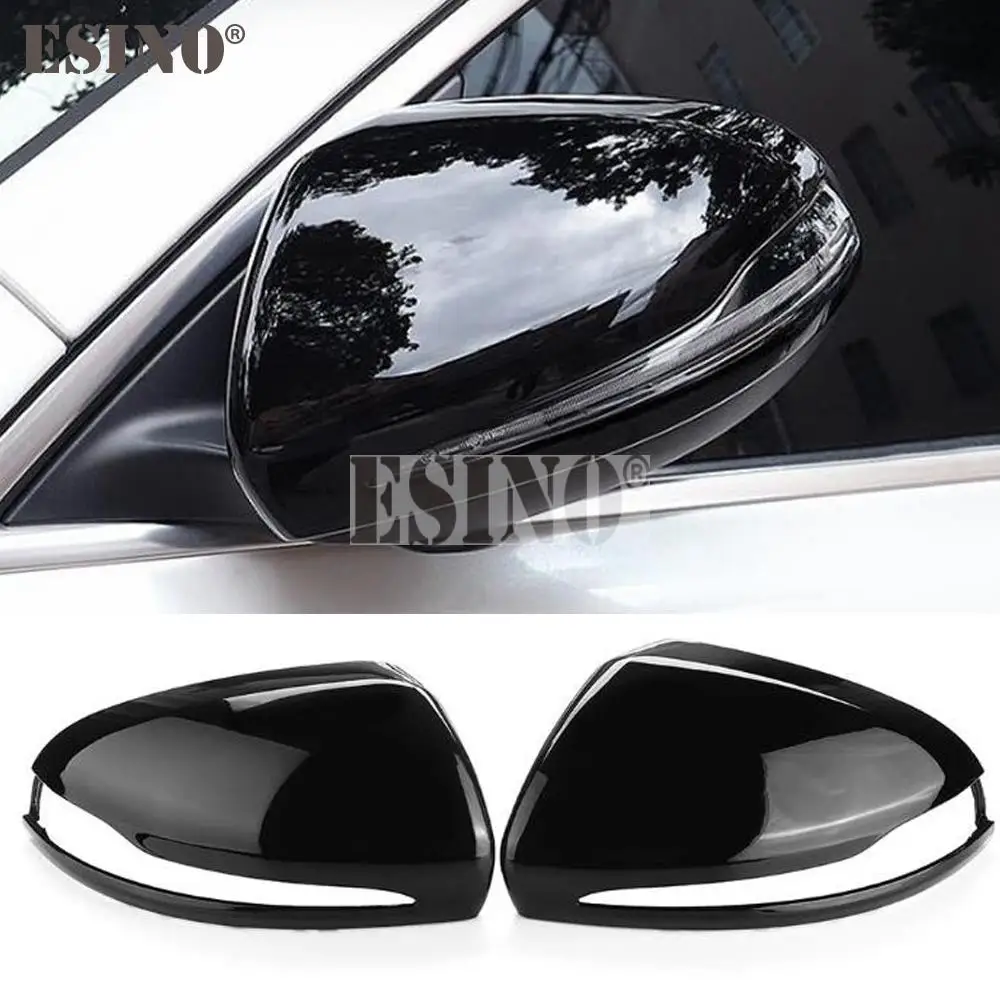 

2 x ABS Bright Black Rearview Side Mirror Adhesive Covers Case Trims For Mercedes Benz W205 W213 W222 X156 X253 GLB