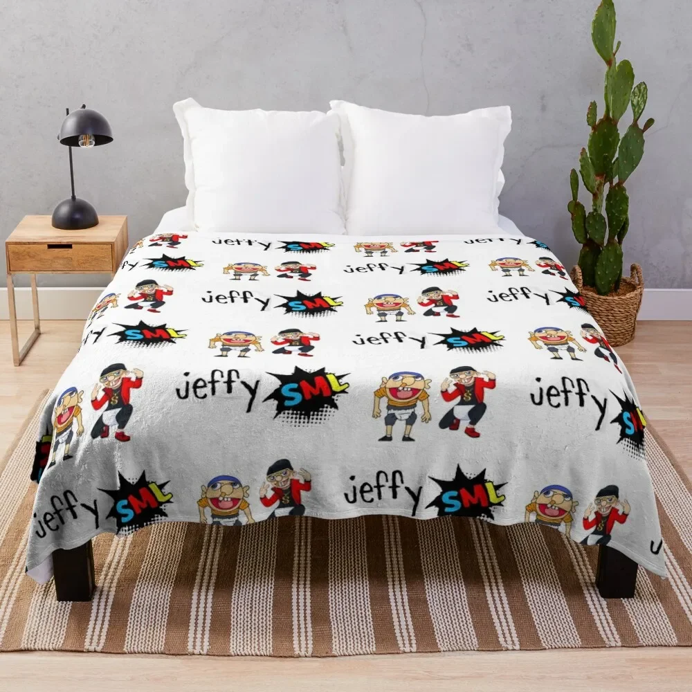 

Jeffy Funny Puppet Sticker Pack Sml Supermariologan Cool Throw Blanket All Season Lightweight Soft Blanket for Bed