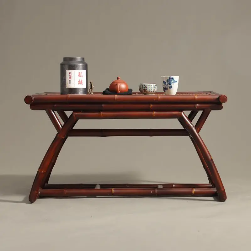 Kleiner Teezimmertisch aus rotem Bambus, Räuchertisch im Ming-Stil