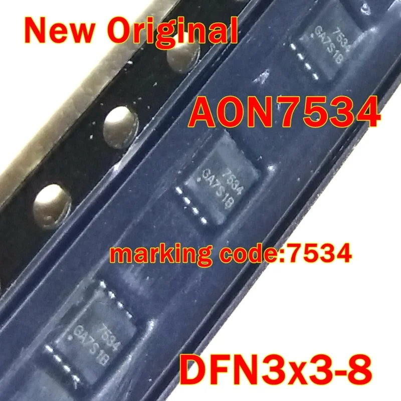 

5Pcs to 500Pcs Aon7534 Dfn3X3-8 New Original Marking Code:7534 30V N-Channel Alphamos
