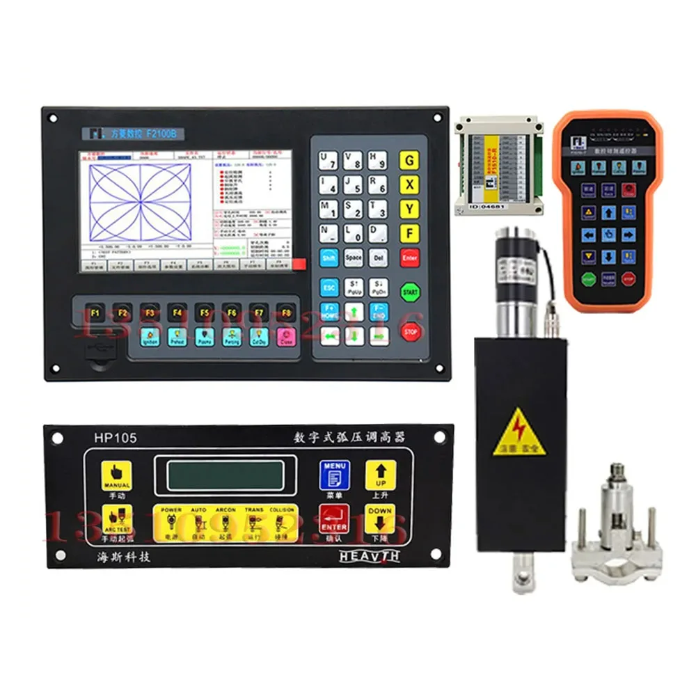 CNC Plasma Controller Kit F2100B+Hp105+JYKB-100-DC24V-T3+F1510 2Axis Cut Machine Torch Height Control for CNC Parts