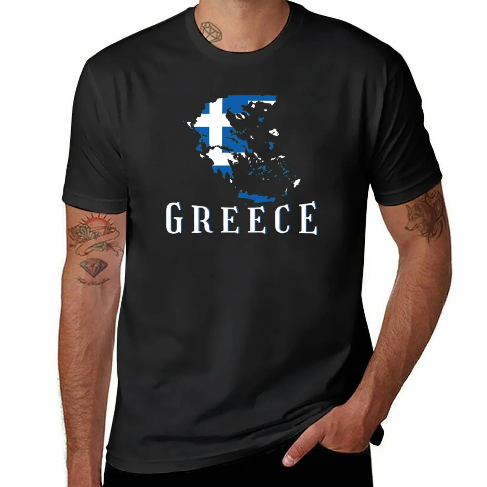 Greece National Country Flag T-Shirt graphics summer tops blacks oversizeds t shirts for men pack