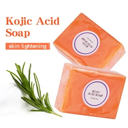 140g kojic ácido sabão artesanal clareamento da pele preto escuro clareamento glicerina rosto cuidados iluminando anti acne corpo banho limpeza