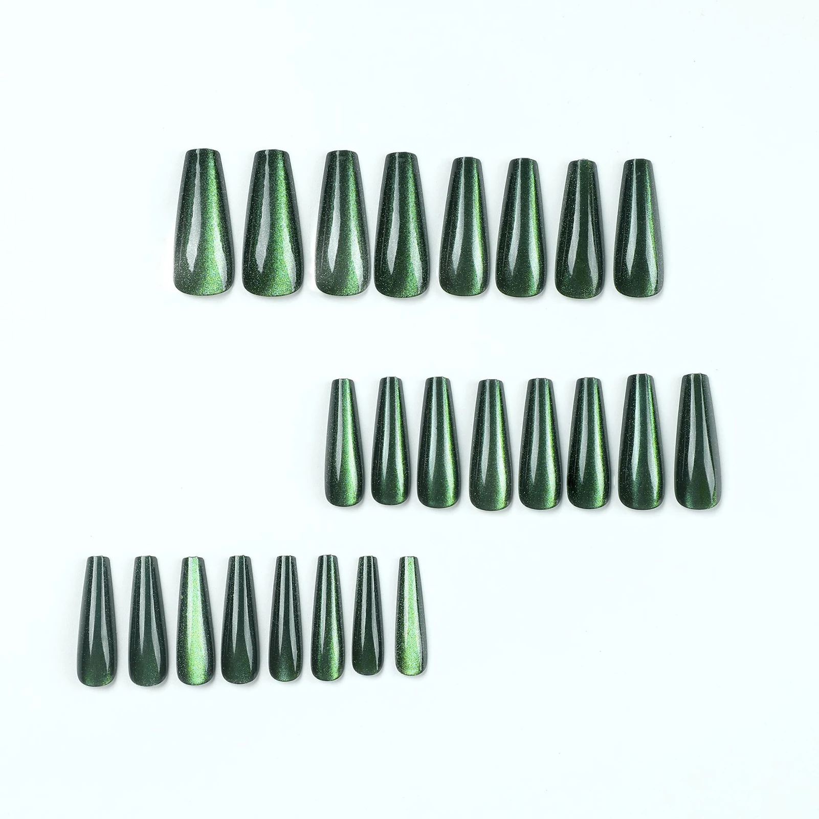 Green Glass  Press-on Nail Eco-friendly Reusable Resin False Nail for Concert Stage Performance