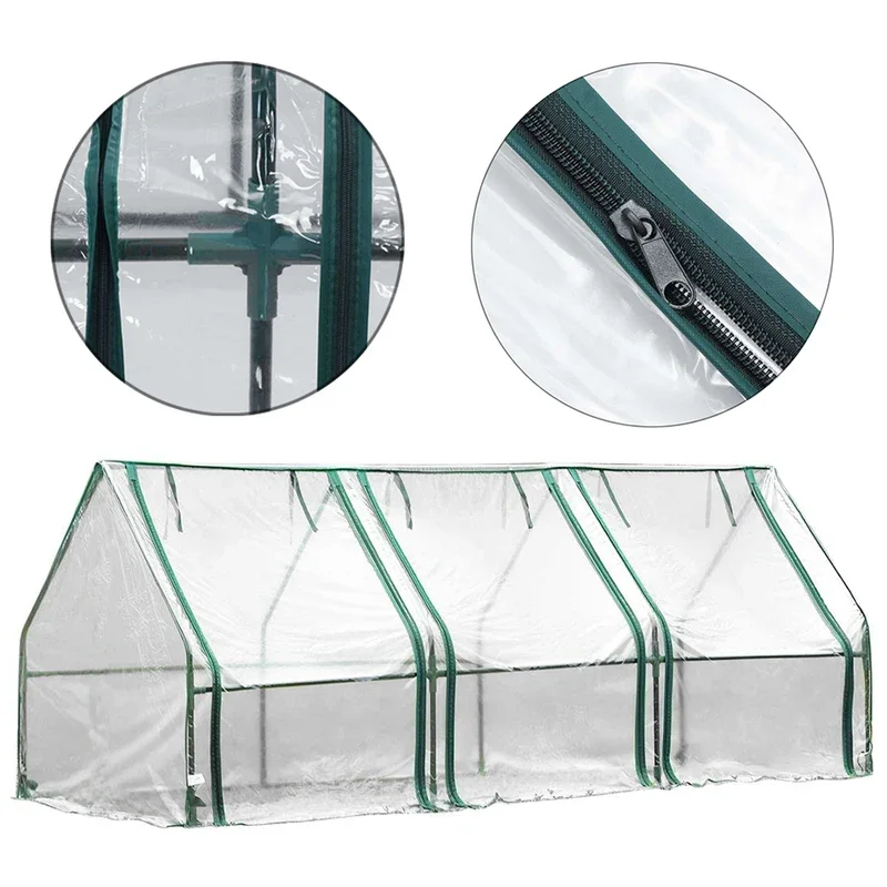 270x90x90cm Greenhouse with PVC Transparent Plant Cover and Frame for Indoor Outdoor Gardens Vegetable Plant Seeds Growing