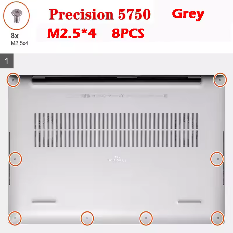DELL XPS17 9700 9710 9720 9730 XPS16 9640 Precision 5750 5760 5770 용 새 원본 노트북 밑면 덮개 케이스 나사
