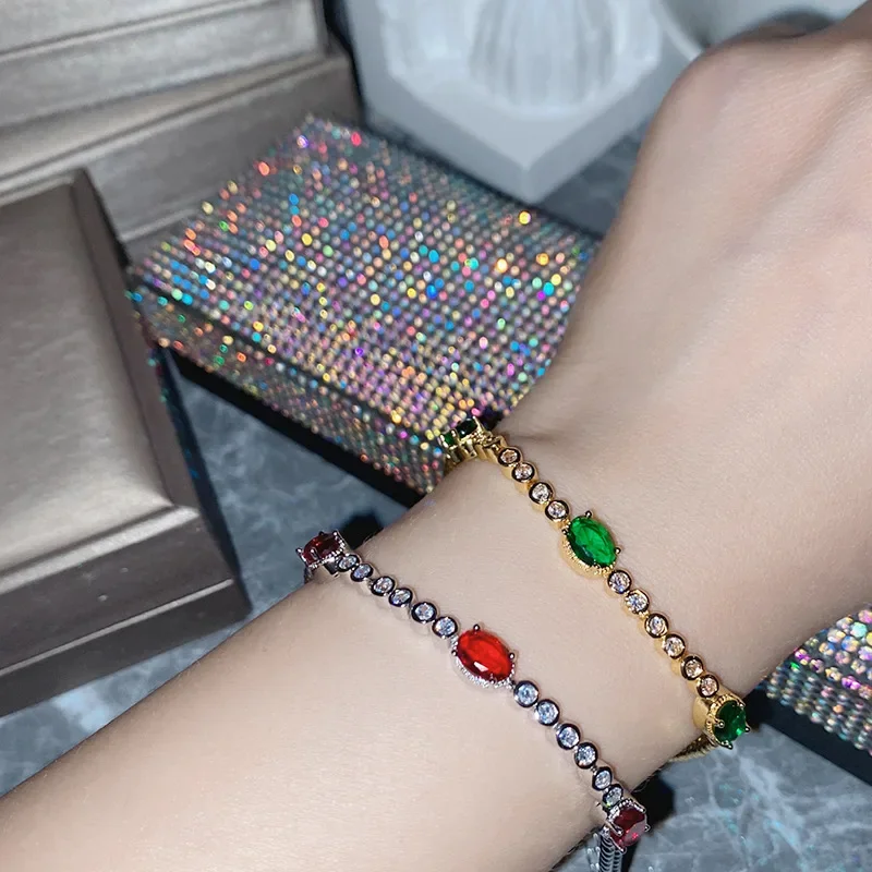 

MDLЦветное сокровище в стиле ретро, круглый браслет ручной работы, позолоченный, легкий, роскошный, микронабор, нишевый дизайн, зеленый спинлин, новый