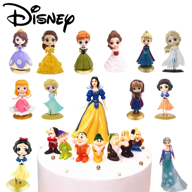 Disney Princess Theme party Ornaments Frozen Snow White Cartoon characters Cake Ornaments kids Birthday Party Cake Supplies