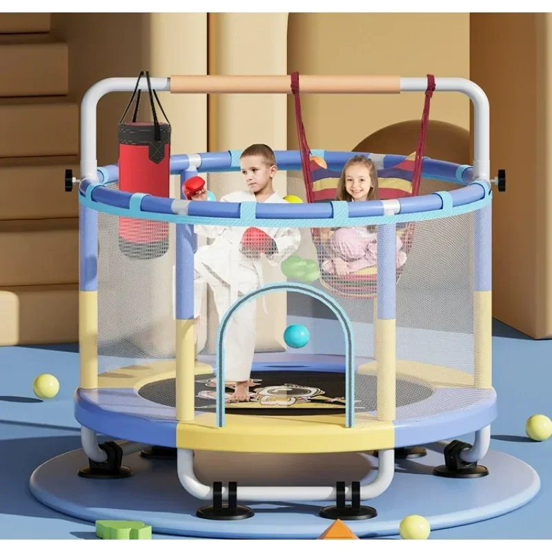 Trampoline household, children's indoor children baby jumping bed, rubbing bed family small net bouncing bed toys