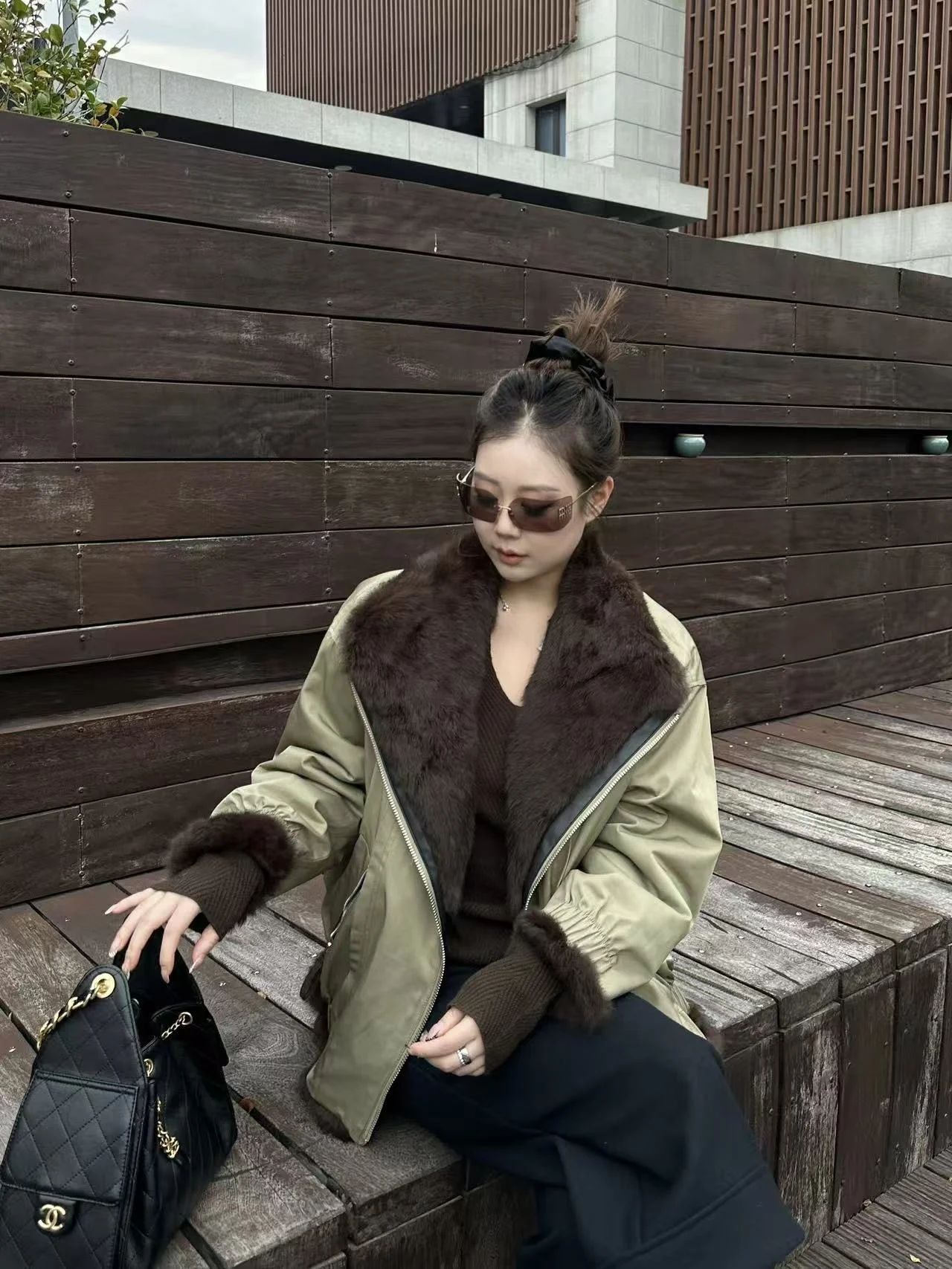 

Женская двусторонняя парка с эффектом похудения, модная, для повседневной носки, на молнии, с длинными рукавами, стандартного кроя