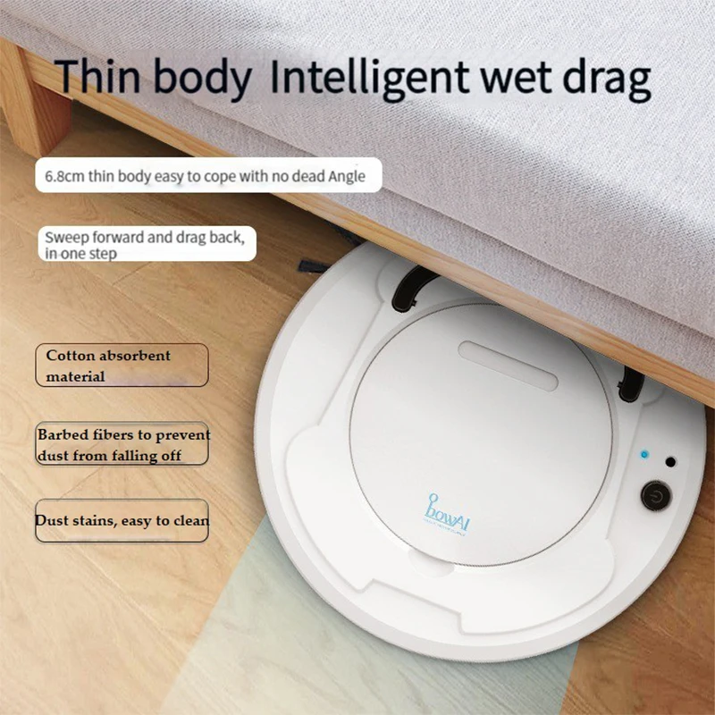 BOWAI USB Rechargable Automatic Robot Vacuum Cleaner Smart Sweeping Dry Wet Cleaning Machine Intelligent Vacuum Cleaner For Home