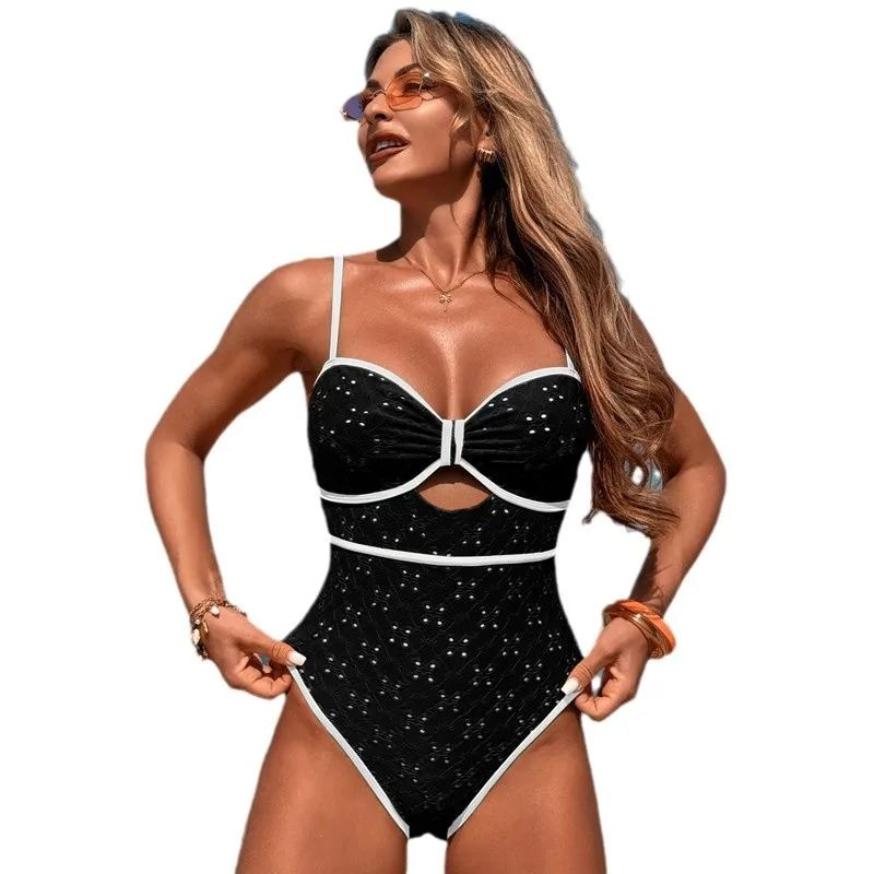 Customized LOGO new women's 2026 hot spring swimsuit women's swimsuit premium sense one-piece swimsuit