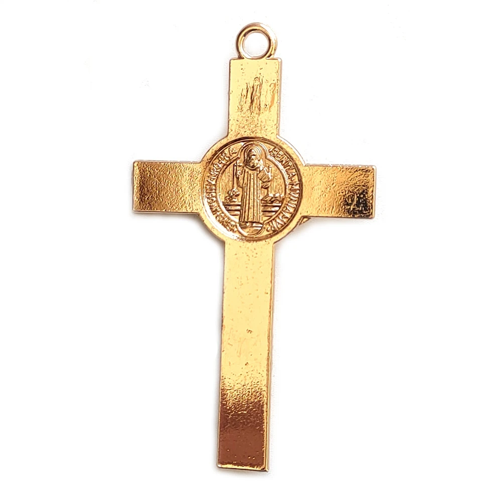 QIGO accessori per gioielli religiosi 6.5*3.5 cm ciondolo crocifisso croce gesù in metallo fai da te 5 pz/lotto