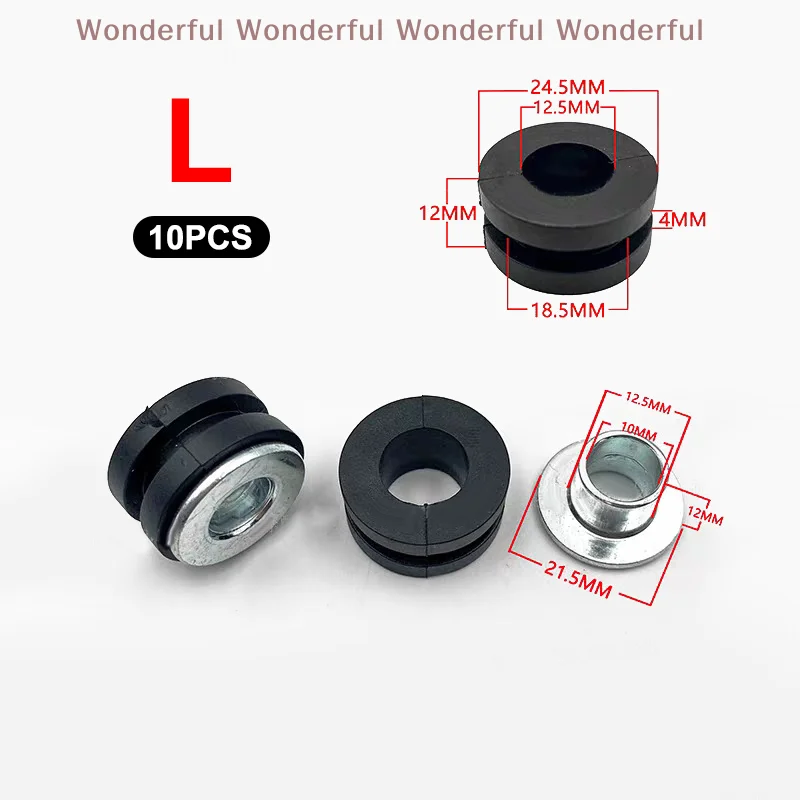 

Circular Suspension Pad Pressure Reducing Motorcycle DIY Kit, Rubber Grommets, Shock Absorber Bolts, 5 Sets