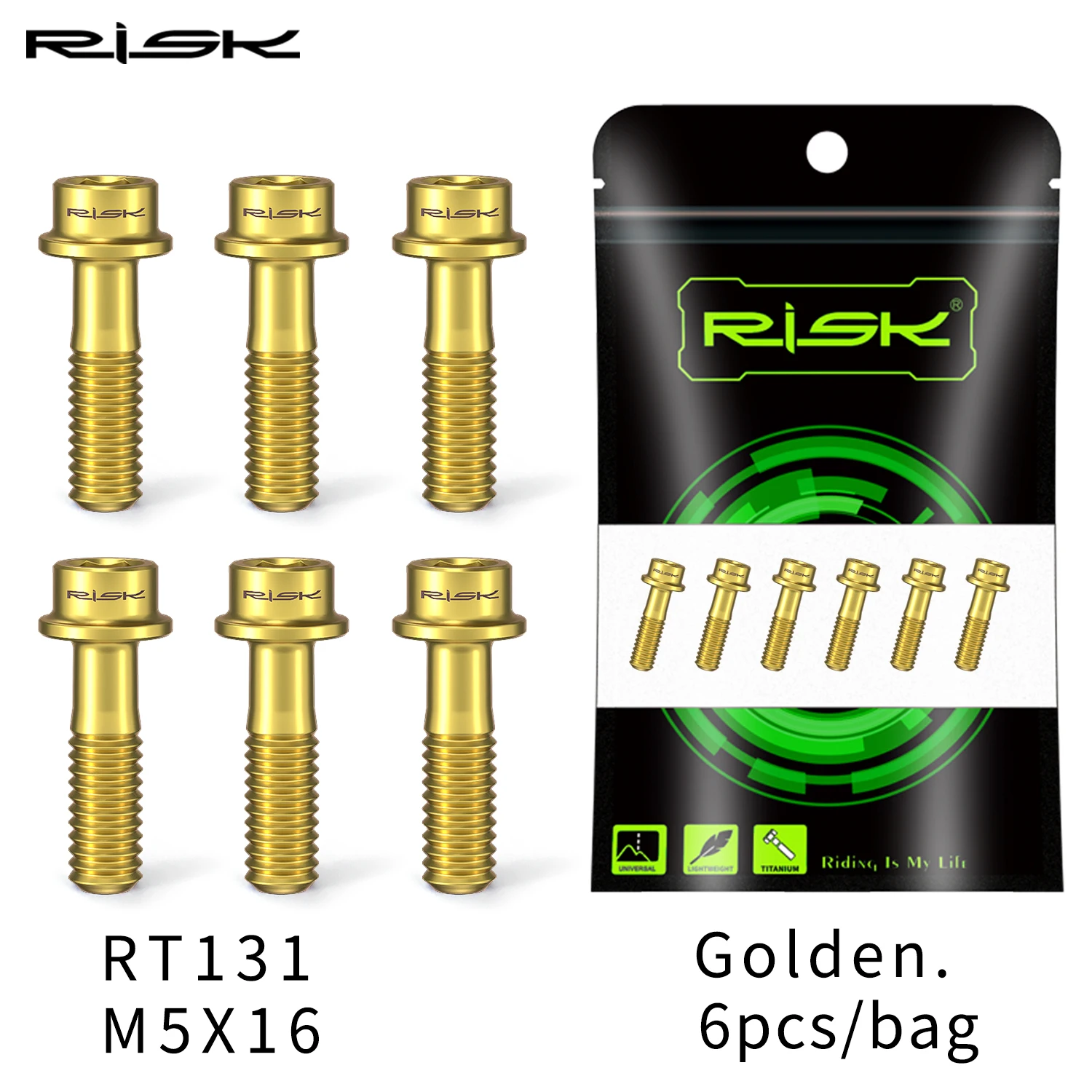 Risiko Titan Spindel schrauben 6 Stück m5x16mm m5x18mm Titan legierung Fahrrads chaft Schrauben bunte Fahrrads chaft MTB Bolzen Fahrrad zubehör – Detail 9