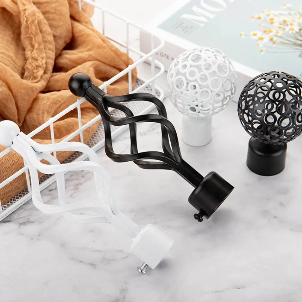 Decorative Durable Household Iron Hollow Out Curtain Rods Ends Caps Curtain Rods Head Curtain Accessories Roman Rod Head