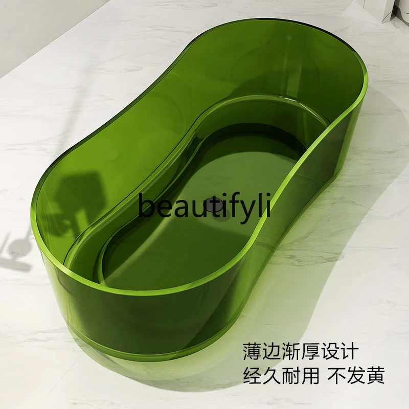 Transparent resin bathtub Home independent hotel B & B Color crystal oval bathtub