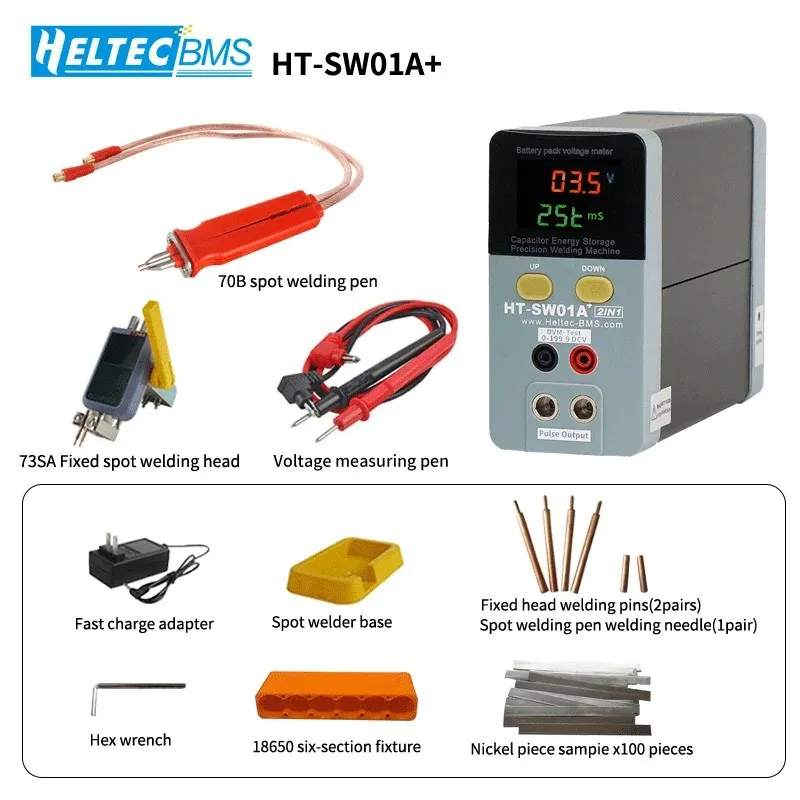 11.6KW Heltec Portable Small Spot Welder/Capacitor Storage Battery Spot Welding Machine LED Digital Display 0.3mm thickness