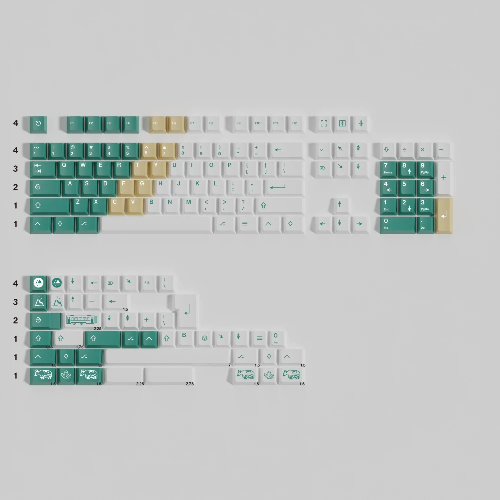 

PBT Salt Lake Keycaps Cherry Profile Dye Sublimation Keycap For MX Switch Mechanical Keyboard ANSI/ISO Layout Split spacebar
