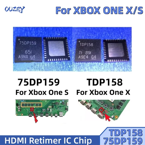 1-5 uds TDP158 75DP159 HDMI Retimer IC Chip para Xbox One X S - 4K amplificador de señal de baja latencia HD módulo de reparación de vídeo piezas de reparación