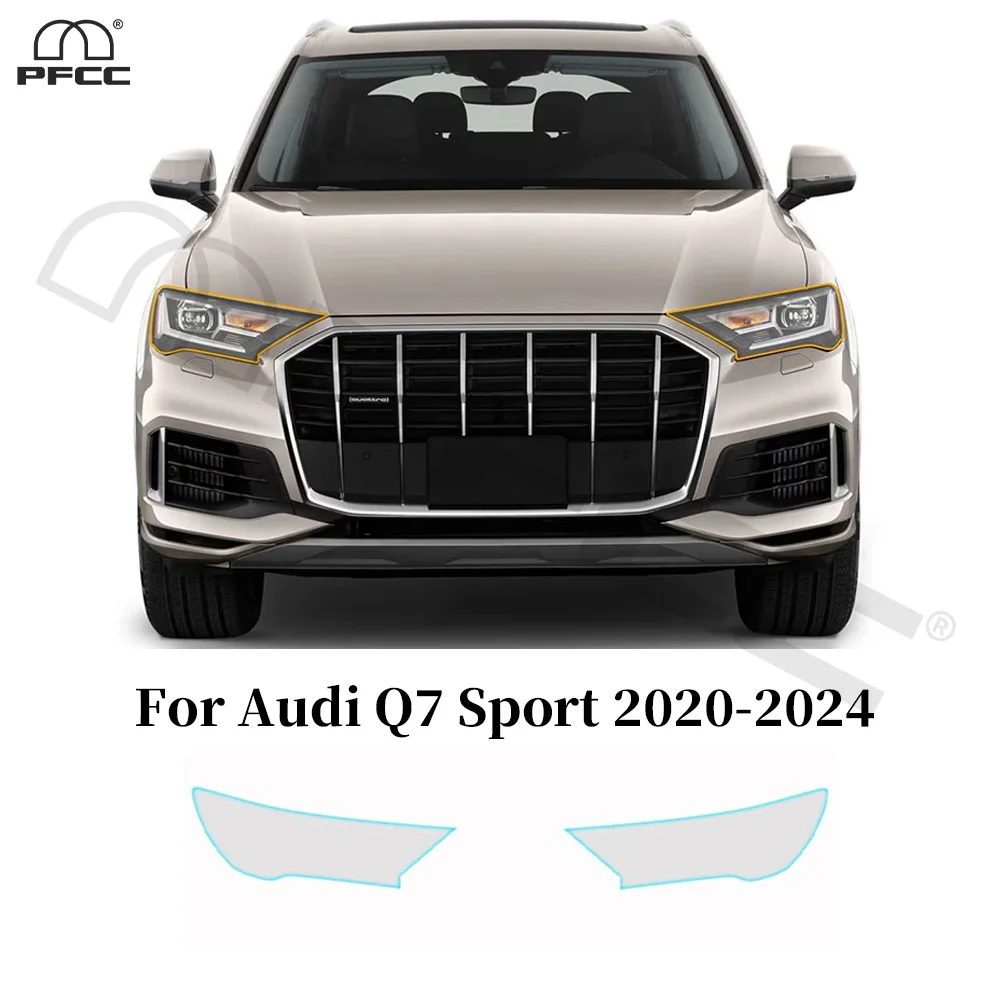 

For Audi Q7 Sport 2020-2024 Headlight Rearview TPU Paint Protective Film Pre-cut PPF Clear Bra Anti-scratch Invisible Repairable
