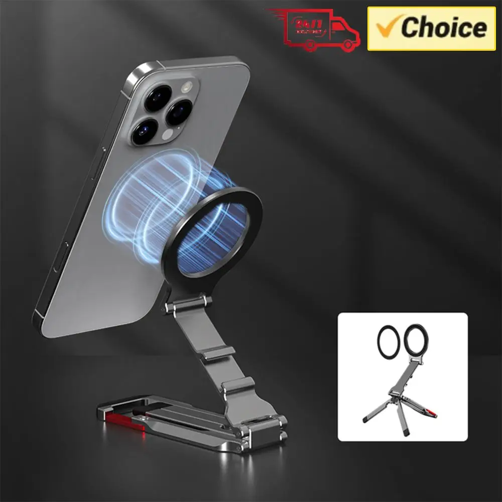 

Magnetic Phone Tripod Stand Foldable Portable Magnetic Phone Holder Adjustable Phone Mount for iPhone