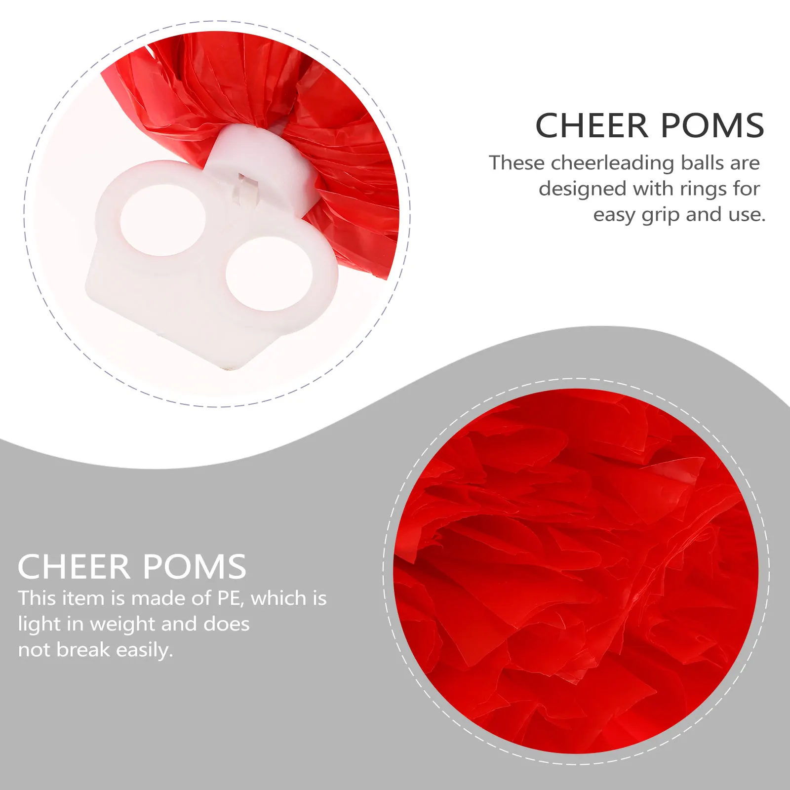 2 Pcs 경기 응원 Poms 치어 리더 게임 액세서리에 대 한 공 플라스틱 Pom 공