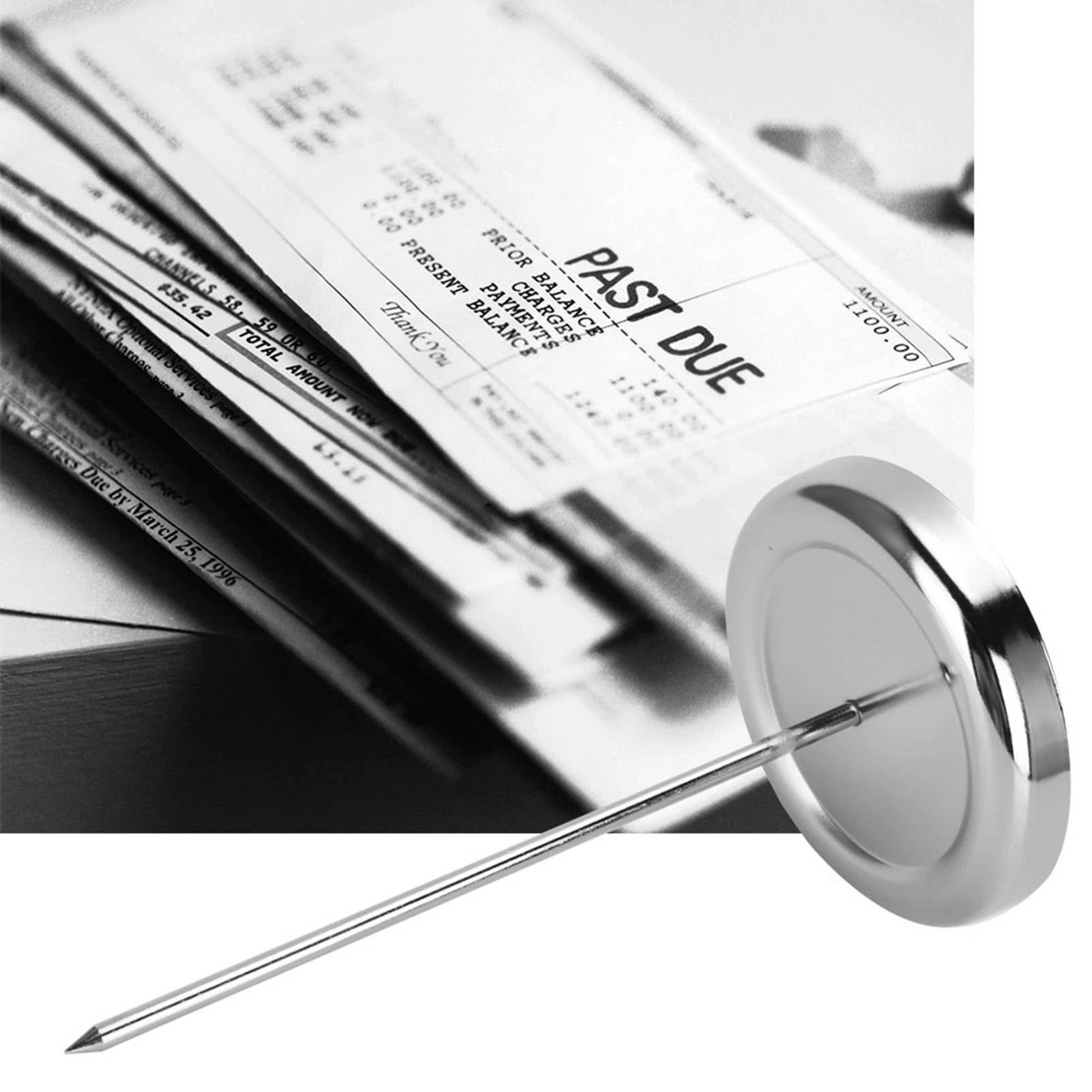 Stainless Steel Straight Rod Paper Memo Holder Check Spindle Bill Fork Receipt Invoice Stick For Home Office