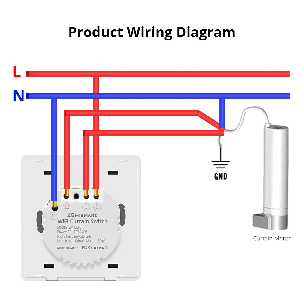 Yagusmart Tuya Smart Life Zigbee Smart Curtain Switch for Roller Shade Motor Push Switch Alexa Echo Google Home Timer Control