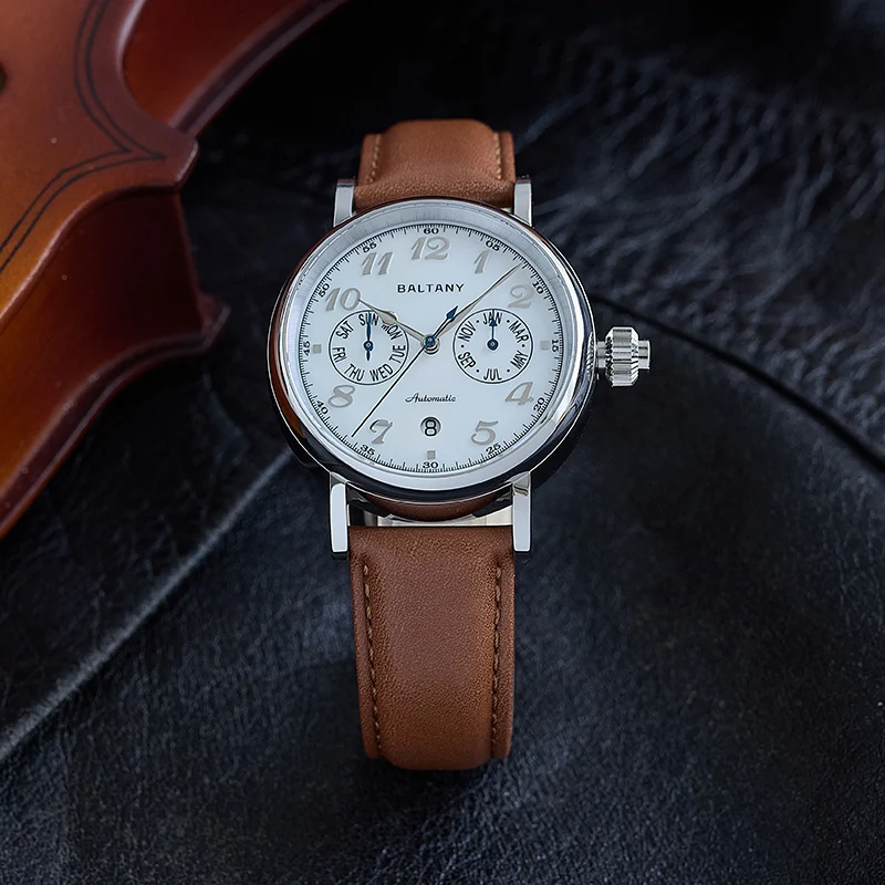 Baltany Week Month Function Watch Miyota 9122 Movement Vickers - Main Image