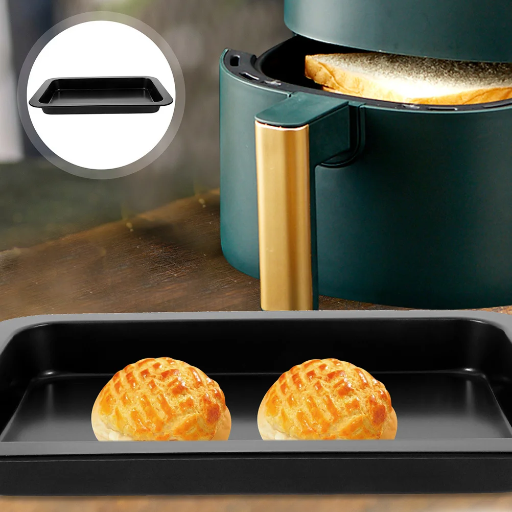 

2Pcs Rectangle Cookie Pan Carbon Steel Nonstick Baking Tray Oven Cake Toast Roasting Mold Small Sheet Pan Small Baking Tray