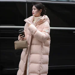 New Winter Women's Coats White Duck Down Hooded Warm Long and Short Down Jacket  Loose Thickened Fashion Couple Puffer Jacket