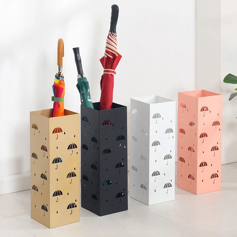 Entrance Umbrella Holder Modern Creative Umbrellas Bucket Home Drain Umbrella Stand Stainless Steel Umbrellas Storage Rack