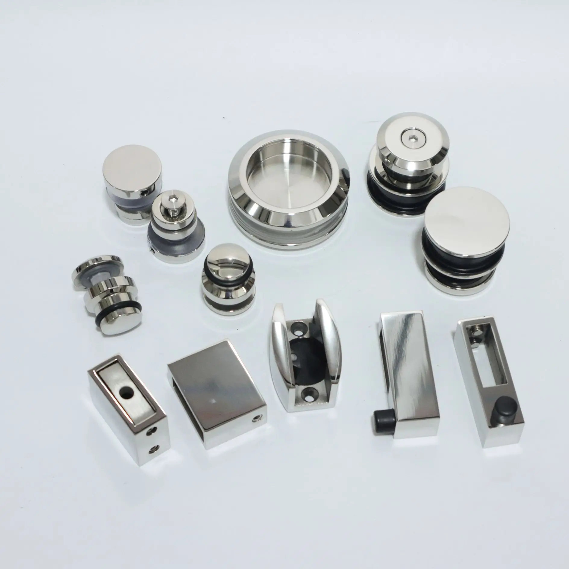 Shower Room Glass Sliding Door Hardware Kit, Stainless Steel Sliding Door Pulley Bathroom Accessories