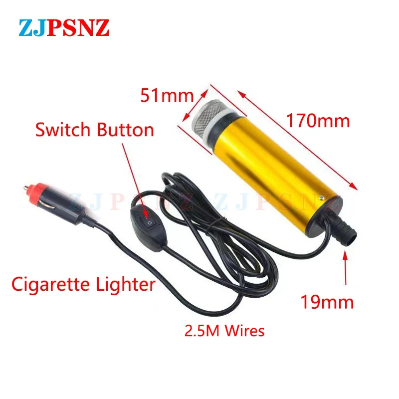 Analyste de pompe de transfert SubSN, carburant diesel, eau, huile, voiture, camping, pêche, pompe à huile, Laguna, briquet, 12V, 24V, DC