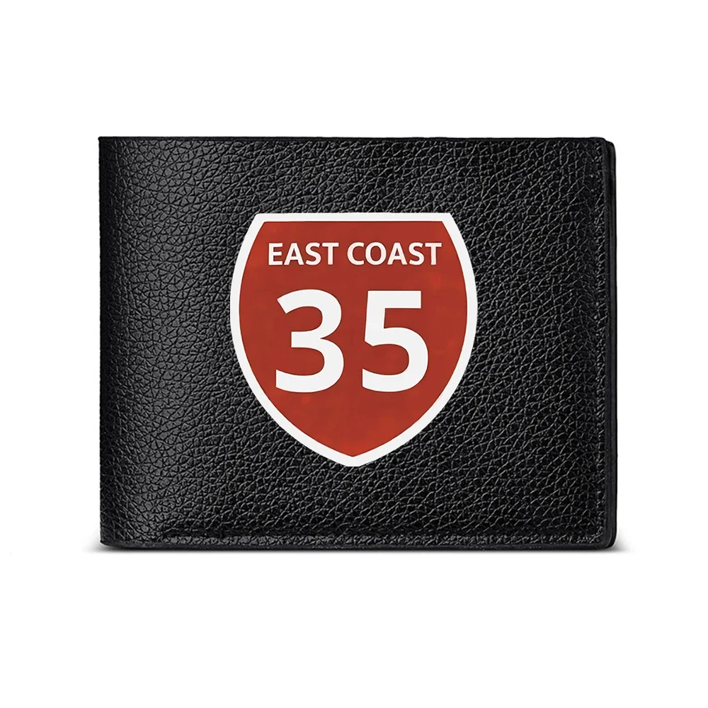 East Coast 35 Shield Design Men's Wallet Card Holder Casual Business Fashion Print
